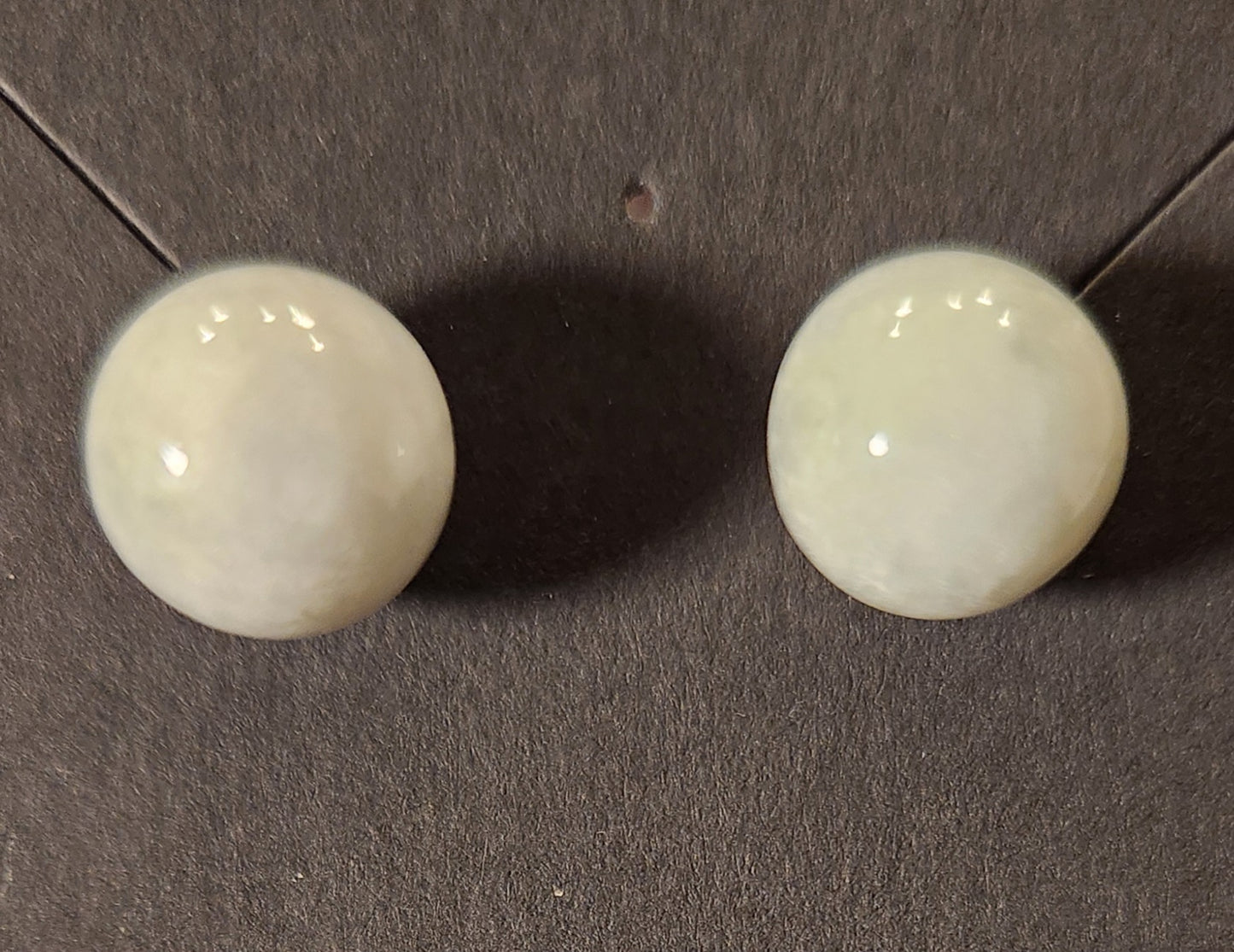 Burmese Jade 12mm Round Gemstone Stud Earrings